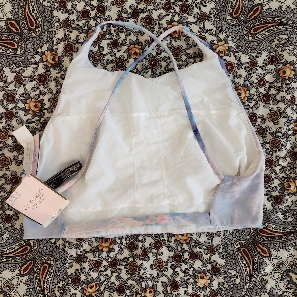 Victoria's Secret Marble Print Sports Bra – Blue and Pink Size Large - Picture 2 of 3